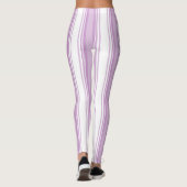 Leggings Bandes verticales violettes et blanches nom person (Dos)
