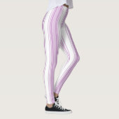 Leggings Bandes verticales violettes et blanches nom person (Droite)