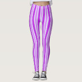 Leggings Bandes violettes et blanches (Devant)
