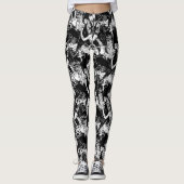 Leggings Baphomet Satanic noir et blanc diable gothique (Devant)