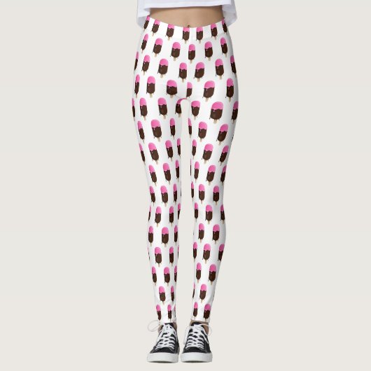 Leggings Bar à crème glacée avec Motif de coupe fraise (Devant)