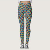 Leggings Bargello coloré broderie Boho Chic Motif (Devant)