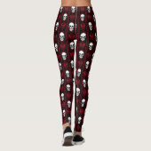 Leggings Baroque crâne Motif rouge (Dos)