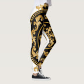 Leggings Baroque d'or, chaînes, décoration noire (Droite)