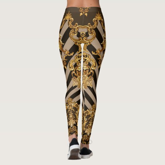 Leggings Baroque d'or : conception motif géométrique (Dos)