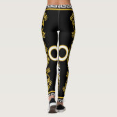 Leggings Baroque d'or : frontière noire grecque (Dos)