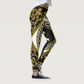 Leggings Baroque d'or : frontière noire grecque (Droite)