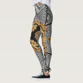 Leggings Baroque d'or : Ornement de chaînes élégantes (Gauche)