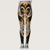 Leggings Baroque doré, décoration complexe. (Devant)