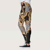 Leggings Baroque doré, décoration complexe. (Gauche)