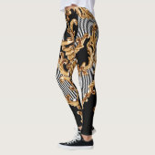 Leggings Baroque doré, décoration complexe. (Gauche)