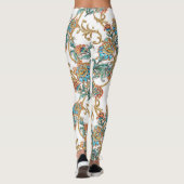 Leggings Baroque Floral Élégant Doré (Dos)