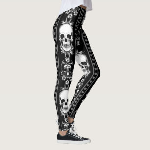 Leggings Baroque Gothique Stripe crâne
