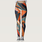 Leggings Barres de couleurs marron abstrait et chacolate (Devant)