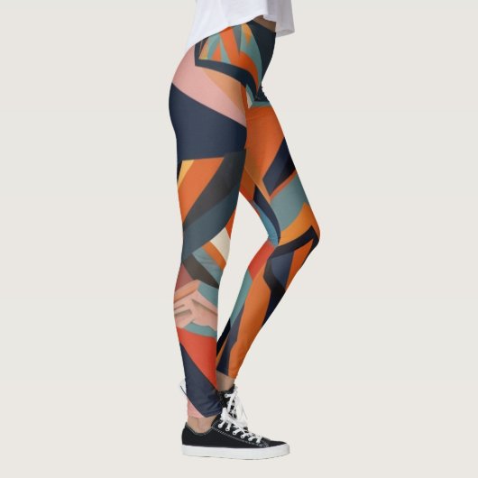 Leggings Barres de couleurs marron abstrait et chacolate (Droite)