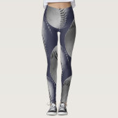Leggings Baseball noir et blanc (Devant)