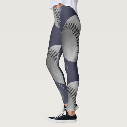 Leggings Baseball noir et blanc (Gauche)