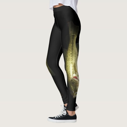 Leggings Bass Fishing Black Green Womens (Gauche)