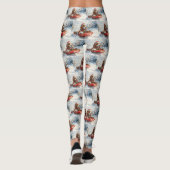 Leggings Basset Hound Dog in Sledge Let it Neige Noël (Dos)