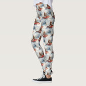 Leggings Basset Hound Dog in Sledge Let it Neige Noël (Gauche)