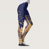 Leggings Bateau antique, Dauphins, Or, Bleu marine Nautique (Droite)