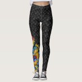 Leggings Bateau de dragon - dragon d'or avec l'éclaboussure (Devant)