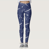 Leggings Bateaux d'aviron et aviron Marine Bleu et blanc (Devant)