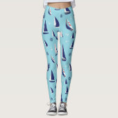 Leggings Bateaux nautiques Motif Ocean Voile Aventure (Devant)