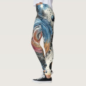 Leggings Batik futuriste Art cosmique - Design spatial (Gauche)