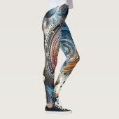 Leggings Batik futuriste Art cosmique - Design spatial (Droite)