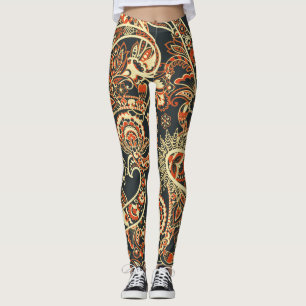 Leggings Batik Paisley : Motif Vintage sans couture.