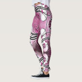 Leggings batik violet motif abstrait (Gauche)