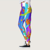 Leggings bâtons colorés de feuille (Gauche)