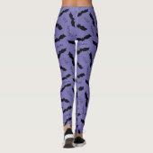 Leggings Bats d'Halloween violets Boo Jambes Éffrayantes (Dos)