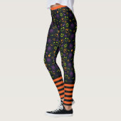 Leggings Bats Grandes Orange Noir Halloween Meilleure Quali (Gauche)