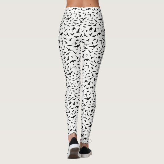 Leggings Bats noirs et blancs d'Halloween (Dos)