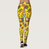 Leggings Battez Retro Patternx4 B Jaune BG (Dos)