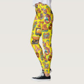 Leggings Battez Retro Patternx4 B Jaune BG (Gauche)
