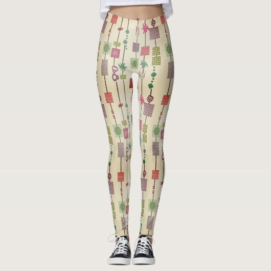 Leggings bauhaus abstrait géométrique (Devant)