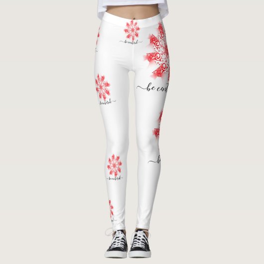 Leggings Be centered red mandala fractal (Devant)