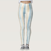 Leggings Beach Blue Cream Stripes (Devant)