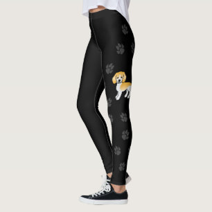 Leggings Beagle au citron Chien de dessin animé mignon avec