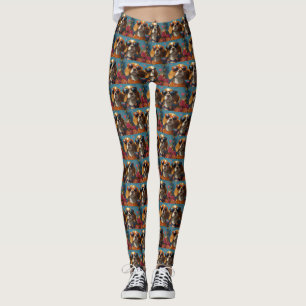 Leggings Beagle aux roses du cœur pour la Saint-Valentin