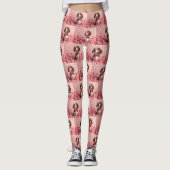 Leggings Beagle avec Rose - Saint Valentin (Devant)