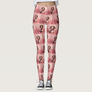 Leggings Beagle avec Rose - Saint Valentin