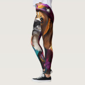 Leggings Beagle dans un Casquette rose (Gauche)