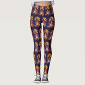Leggings Beagle éffrayant Halloween Witch Et Citrouille (Devant)