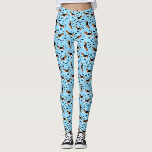 Leggings Beagle Hound Dog Beagle Pawprints Motif (Devant)