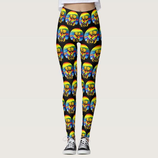 Leggings Bears Love Couple LGBT Arc-en-ciel (Devant)