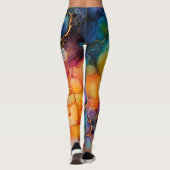 Leggings Beau Arc-en-ciel Abstrait Encre d'alcool Liquide A (Dos)